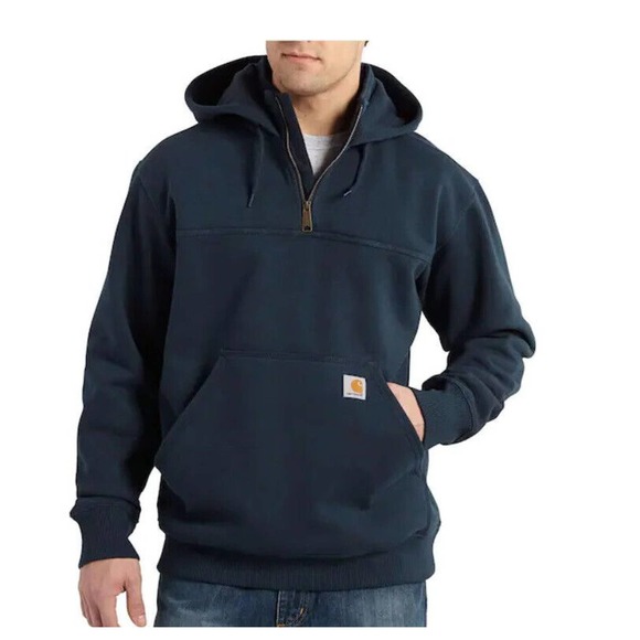 Carhartt Other - Carhartt Rain Defender Paxton Heavyweight Hooded Sweatshirt Navy 1/4 Zip Large